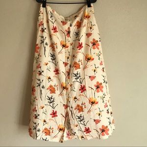 Eddie Bauer floral button front skirt